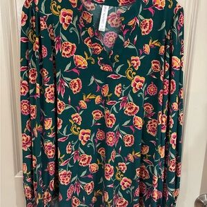 Vibrant Floral Blouse in Green by [Brand]